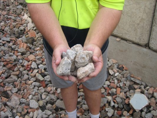 Detail of recycled Concrete Aggregate from 40 ml mix - A1 Concrete Recyclers Cambpelltown